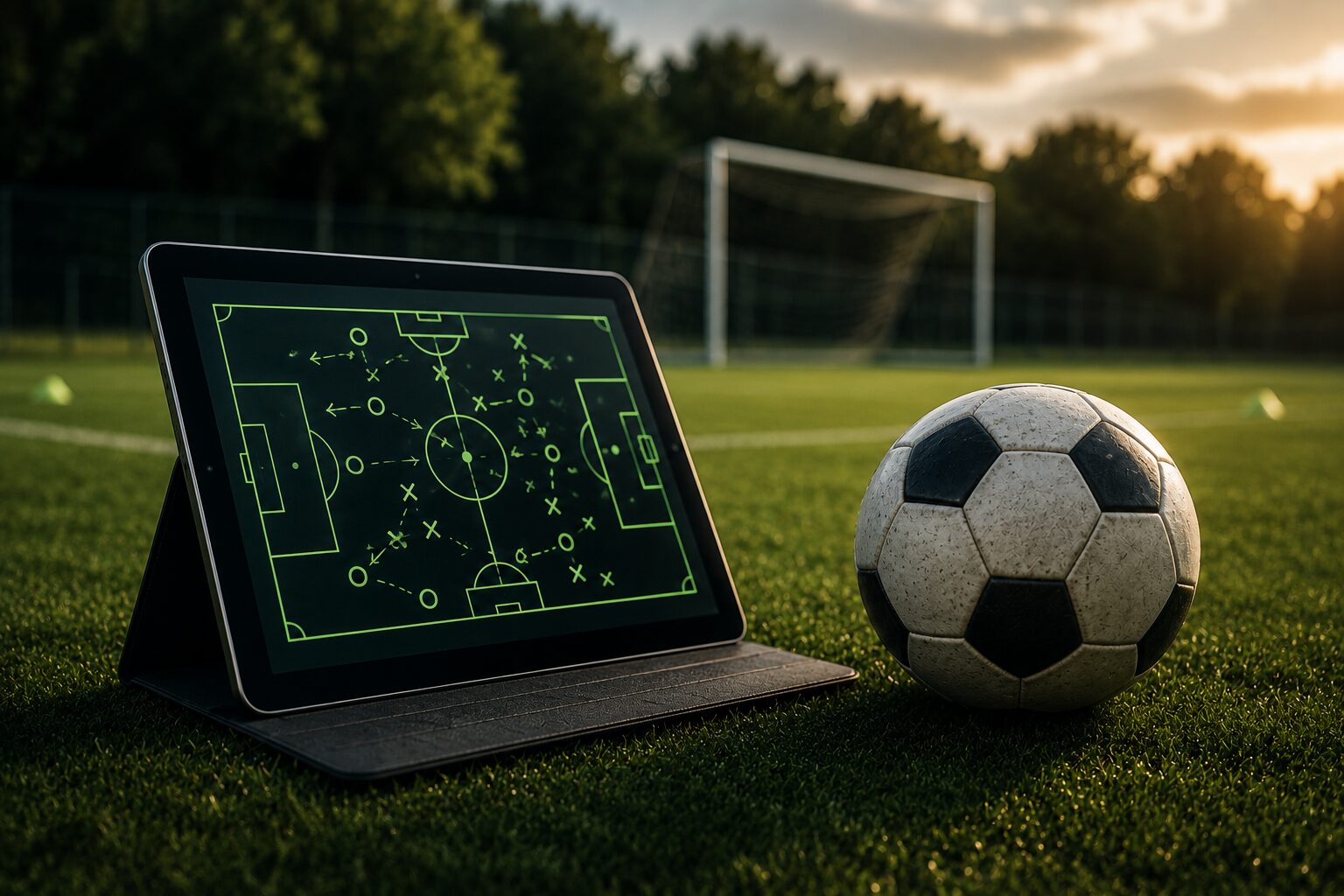 Taktikboard mit Spielprinzipien der Hybrid Method